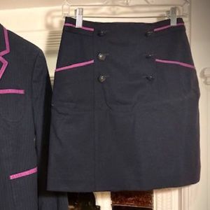Brooks Brothers Navy & Purple Suit Skirt, Size 0